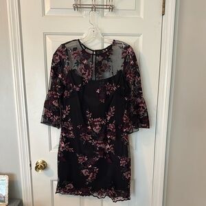 White House Black Market Pink Bell Sleeve Sheath Dress